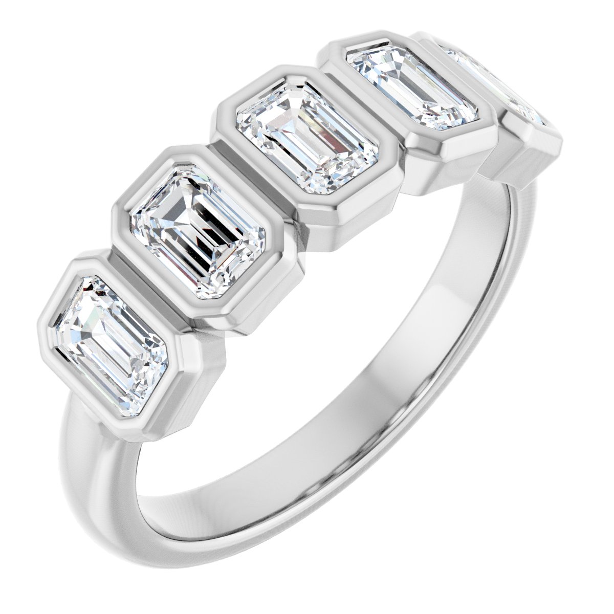 Bezel-Set Five-Stone Anniversary Band