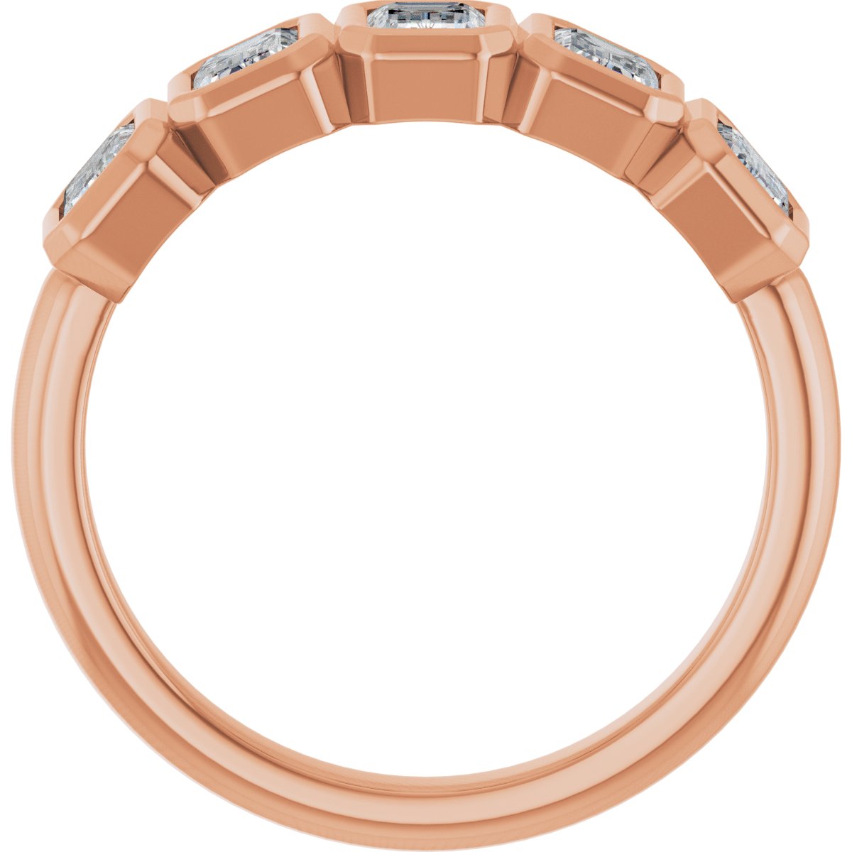 Bezel-Set Five-Stone Anniversary Band