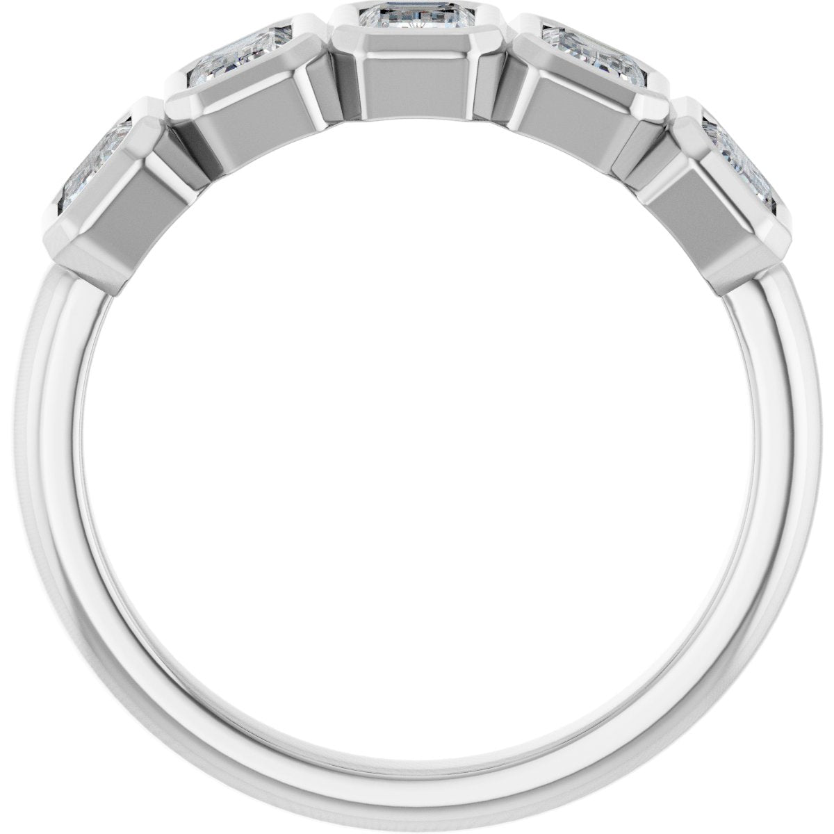 Bezel-Set Five-Stone Anniversary Band