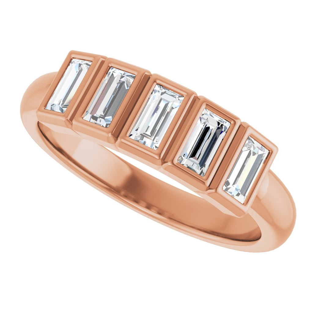 Bezel-Set Five-Stone Anniversary Band