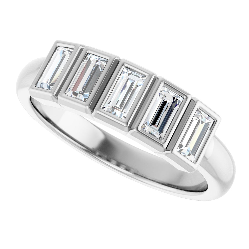 Bezel-Set Five-Stone Anniversary Band
