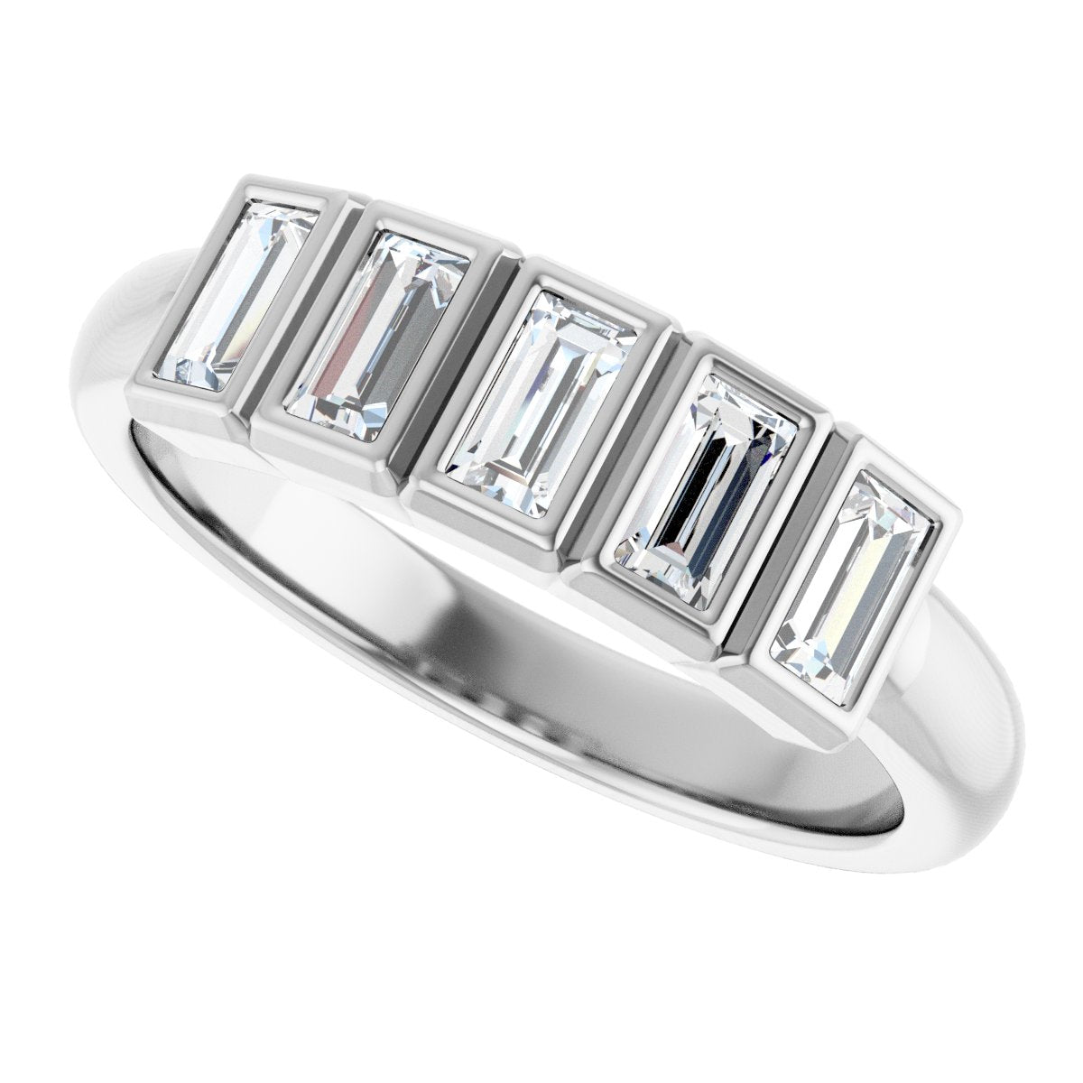 Bezel-Set Five-Stone Anniversary Band