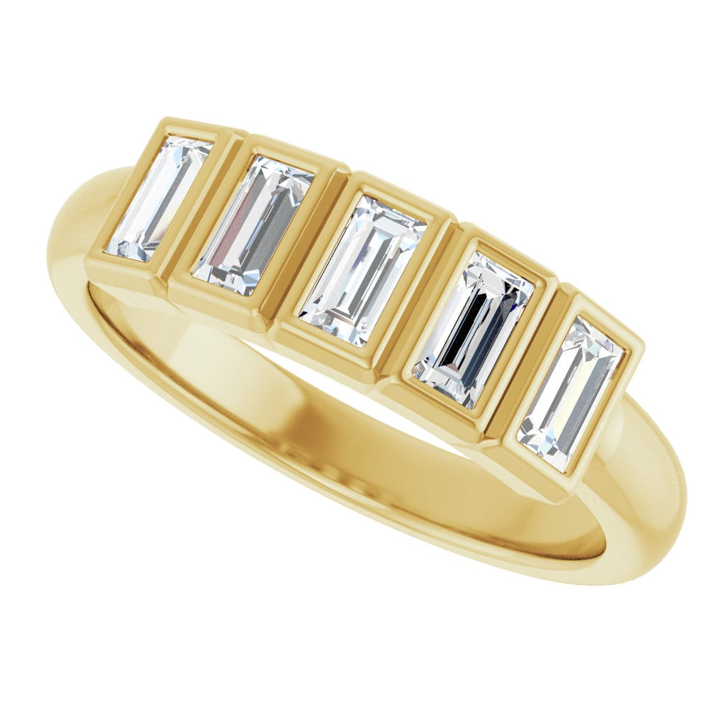 Bezel-Set Five-Stone Anniversary Band