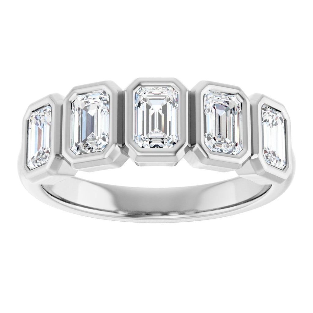 Bezel-Set Five-Stone Anniversary Band