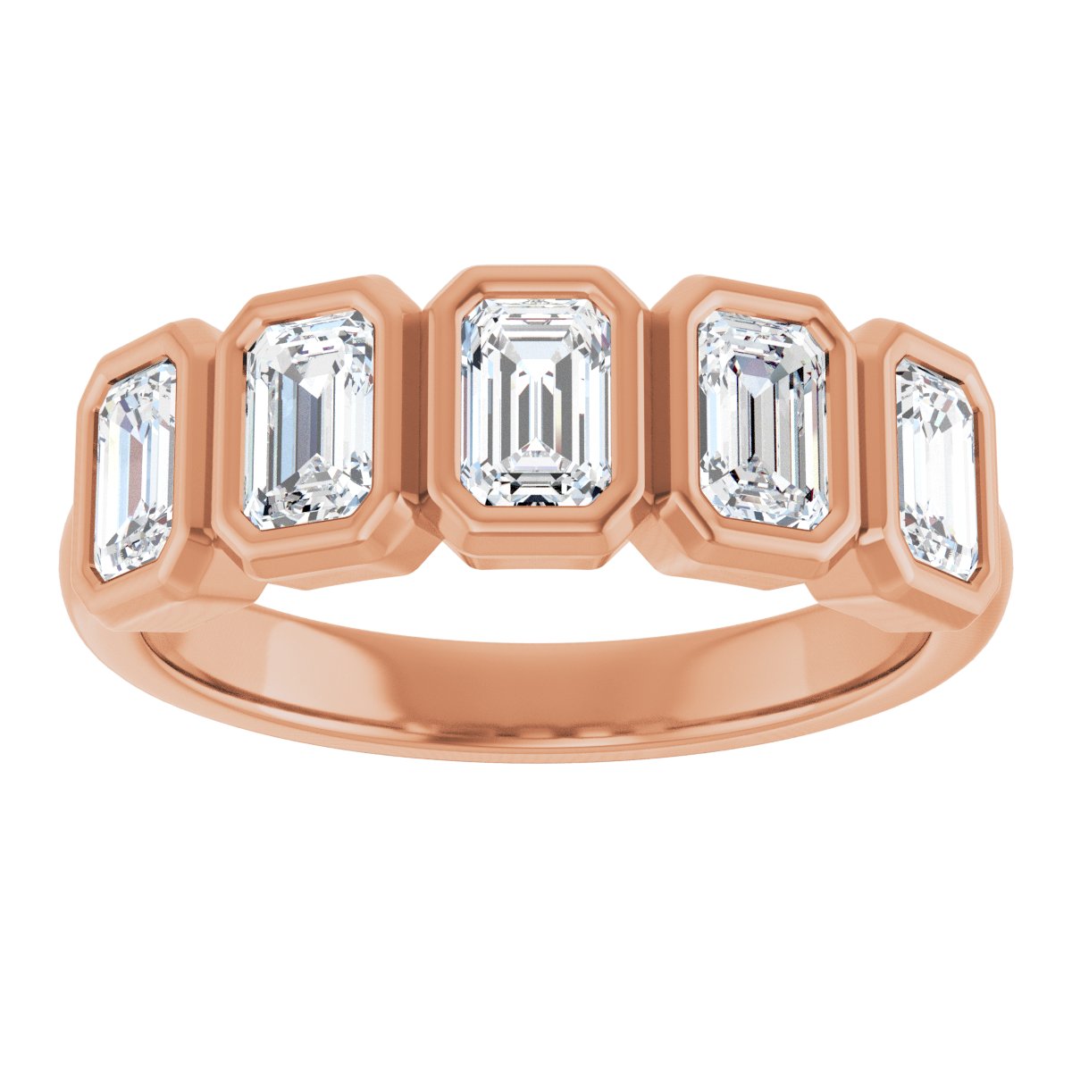 Bezel-Set Five-Stone Anniversary Band