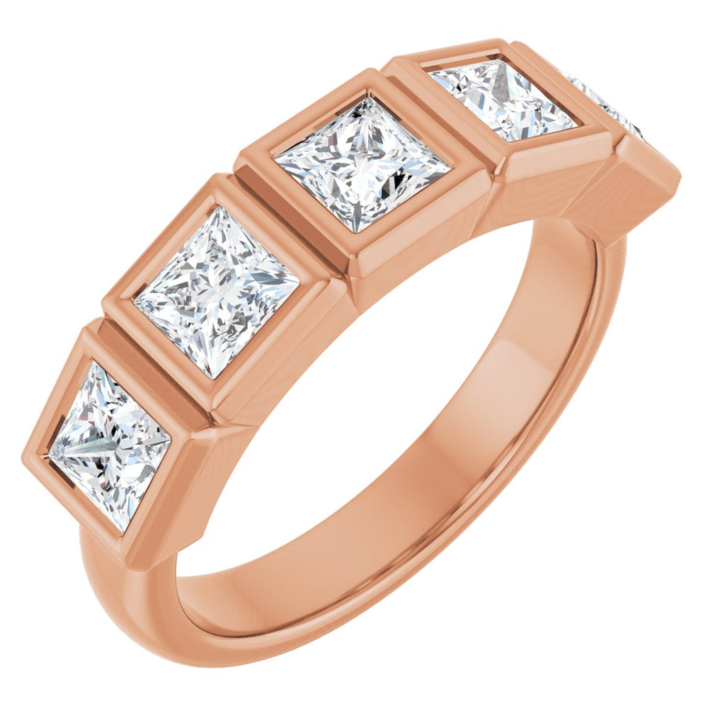 Bezel-Set Five-Stone Anniversary Band