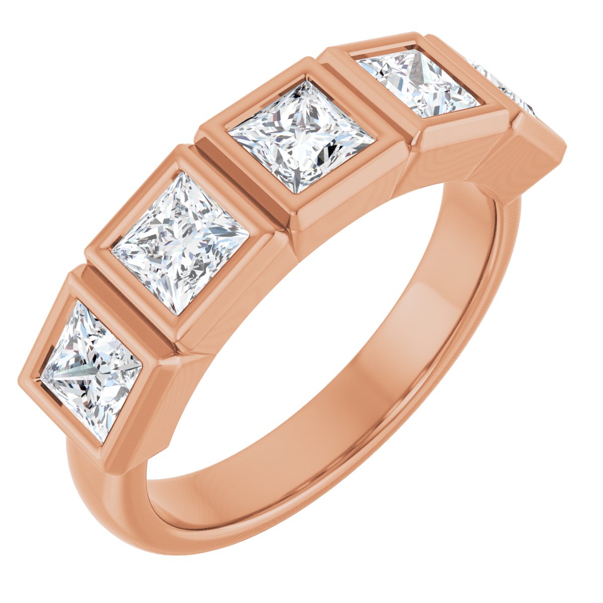 Bezel-Set Five-Stone Anniversary Band