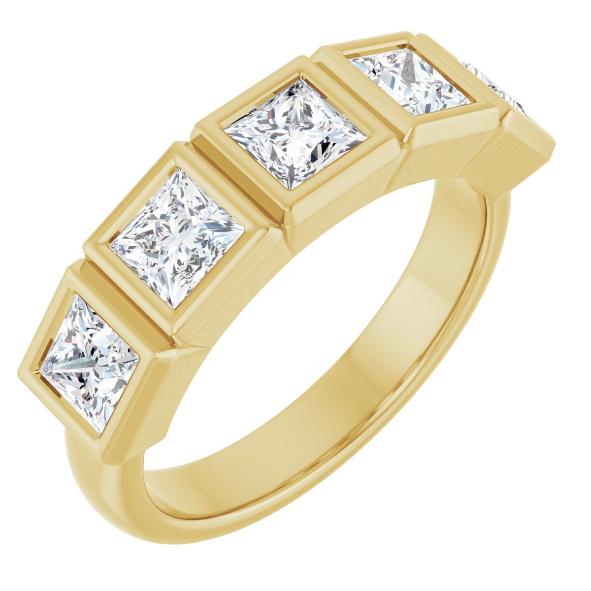 Bezel-Set Five-Stone Anniversary Band