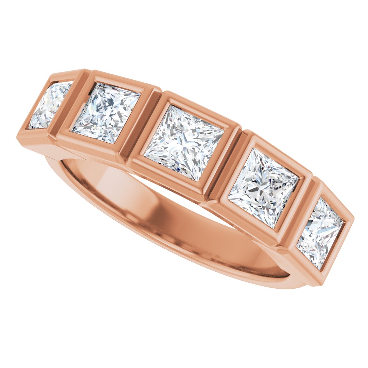Bezel-Set Five-Stone Anniversary Band