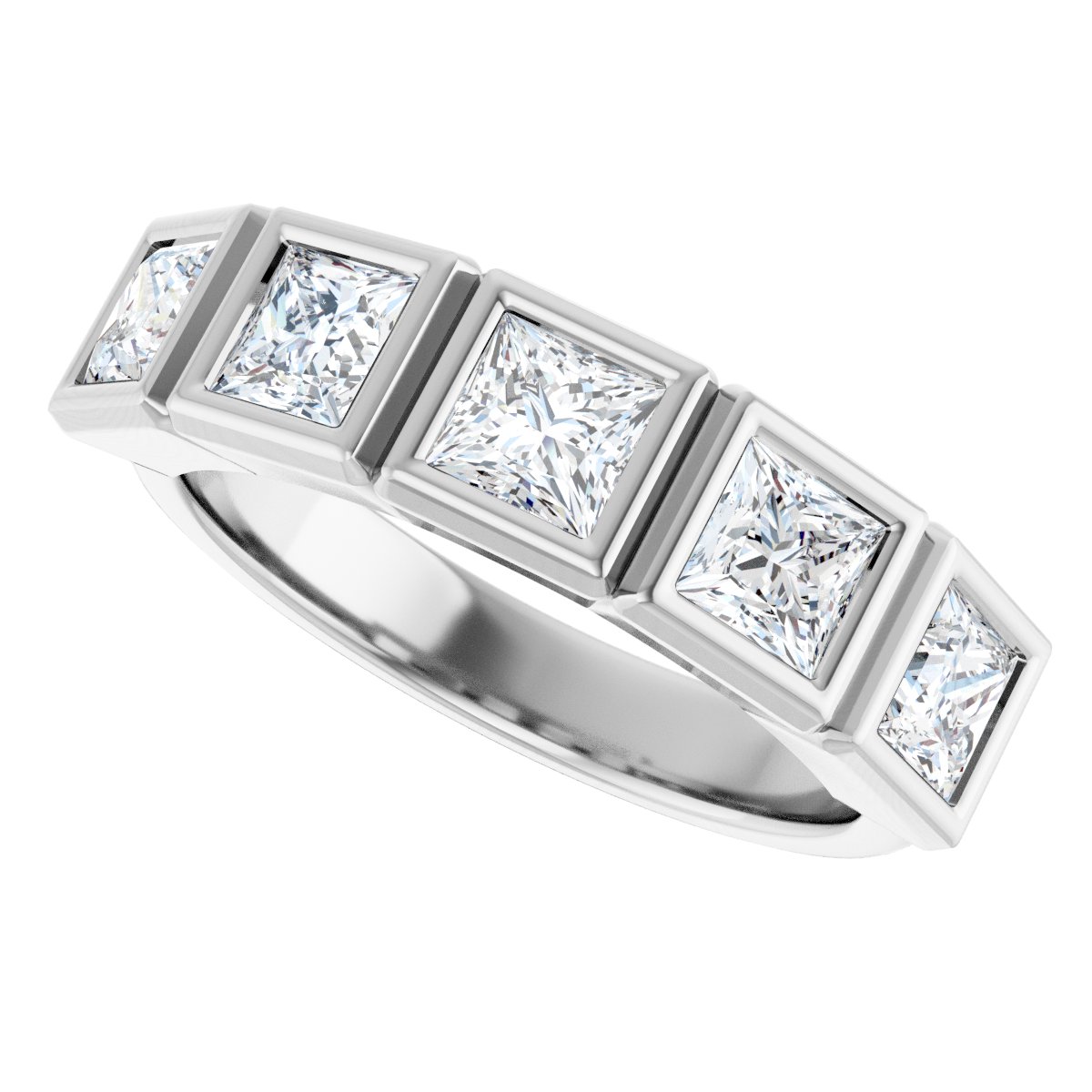 Bezel-Set Five-Stone Anniversary Band
