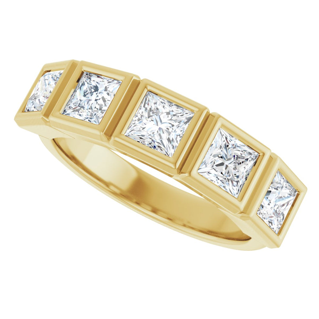 Bezel-Set Five-Stone Anniversary Band