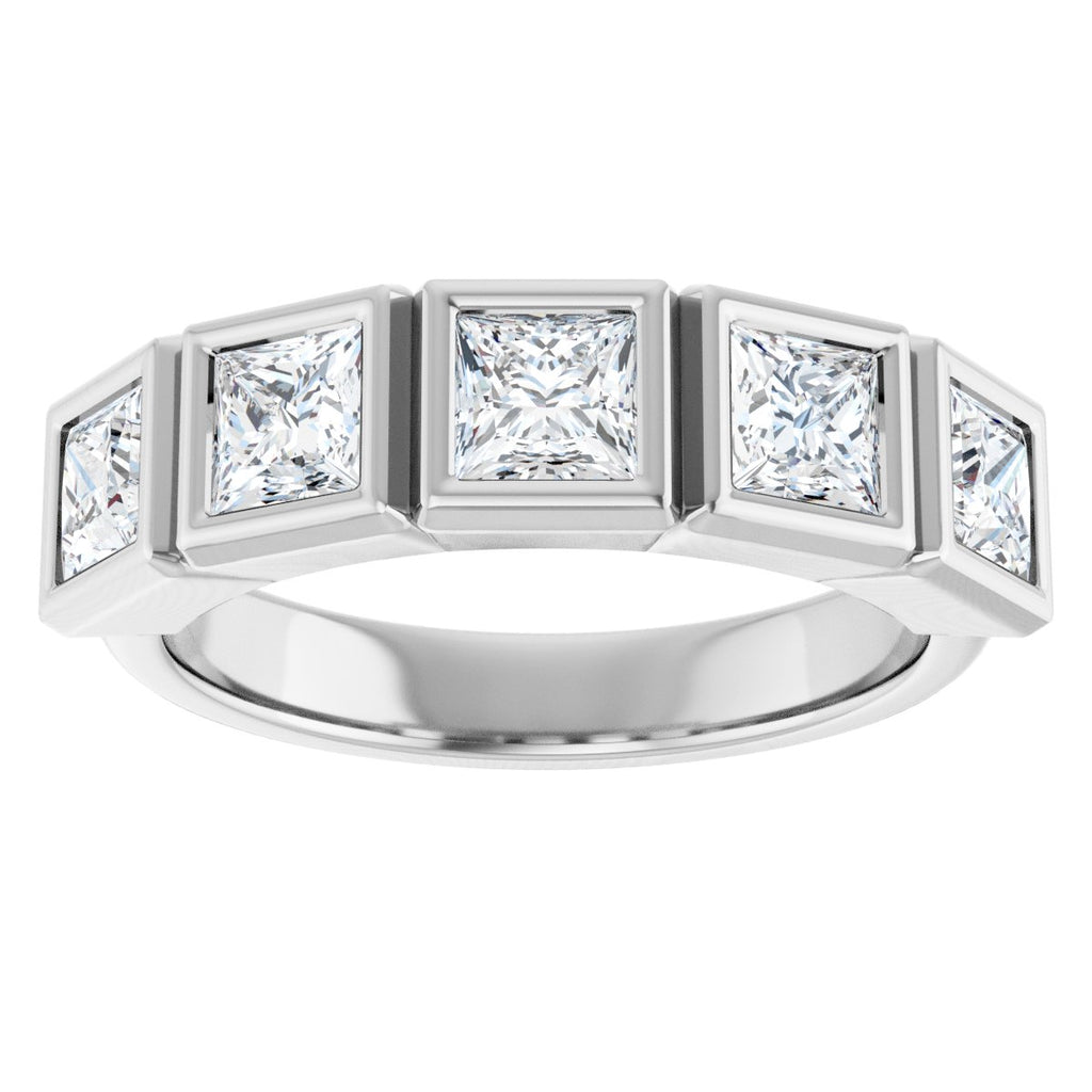 Bezel-Set Five-Stone Anniversary Band