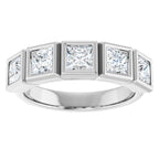 Bezel-Set Five-Stone Anniversary Band