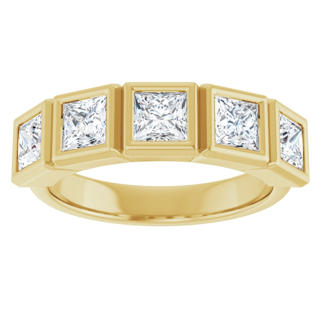 Bezel-Set Five-Stone Anniversary Band