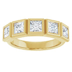 Bezel-Set Five-Stone Anniversary Band