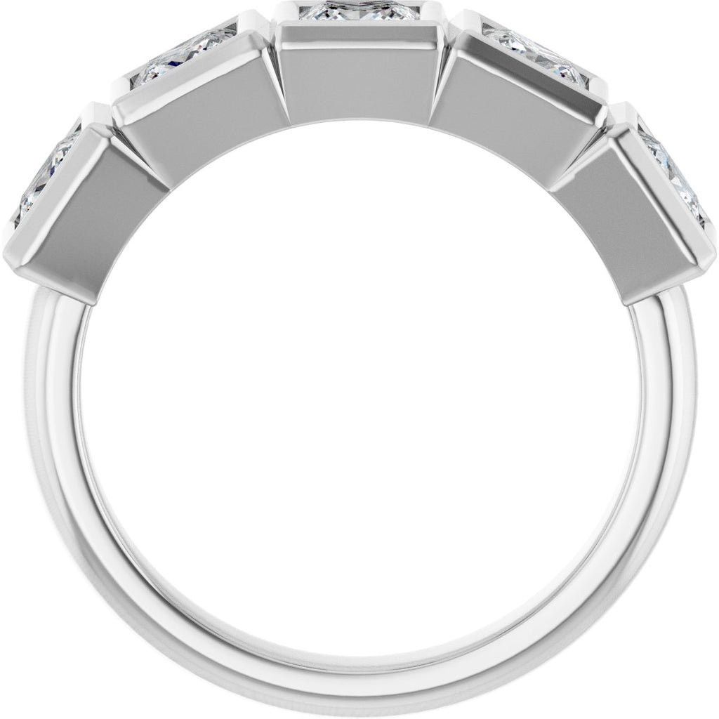 Bezel-Set Five-Stone Anniversary Band