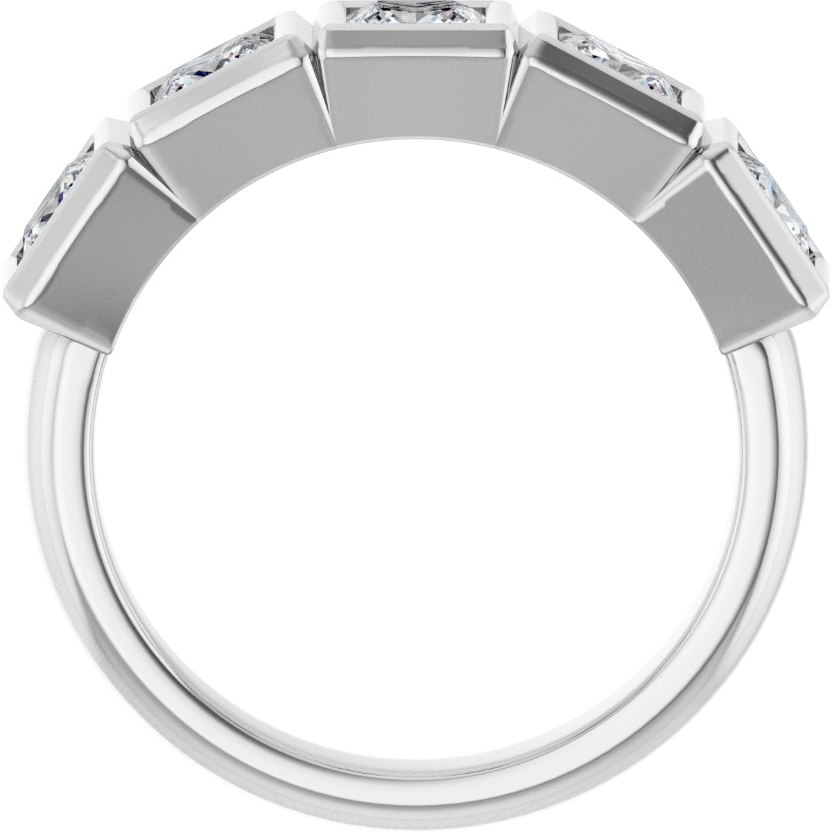Bezel-Set Five-Stone Anniversary Band
