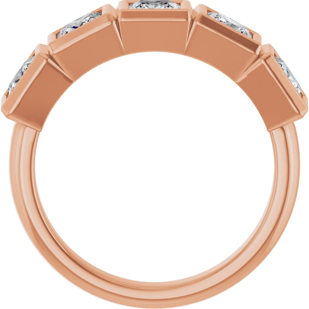 Bezel-Set Five-Stone Anniversary Band