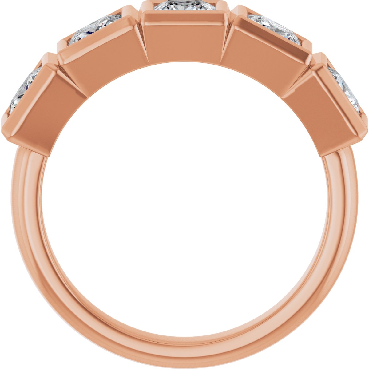 Bezel-Set Five-Stone Anniversary Band
