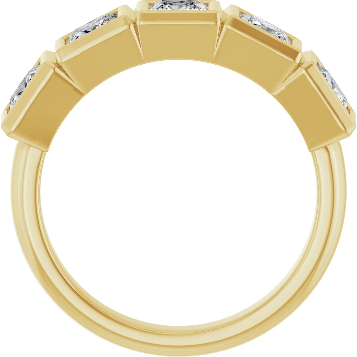 Bezel-Set Five-Stone Anniversary Band