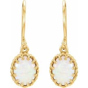 Cabochon Crown Earrings