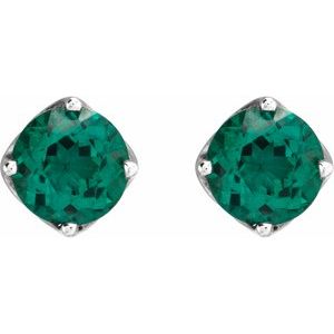 Round 4-Prong Stud Earrings
