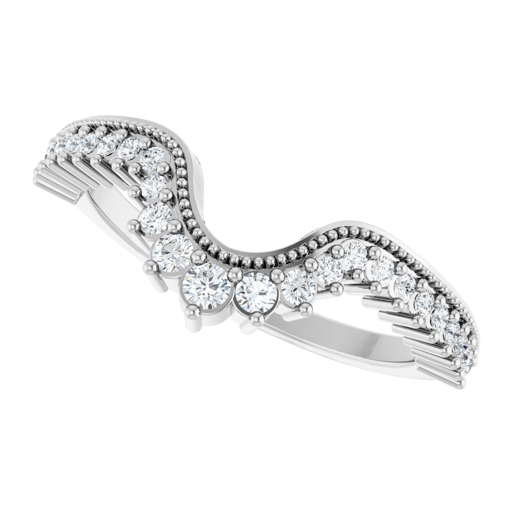 Milgrain Edge Accented Contour Band