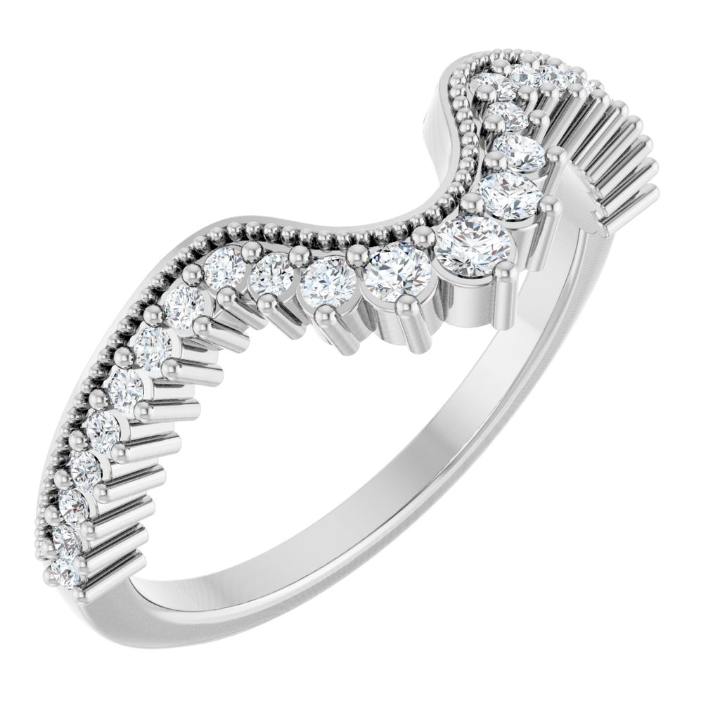 Milgrain Edge Accented Contour Band