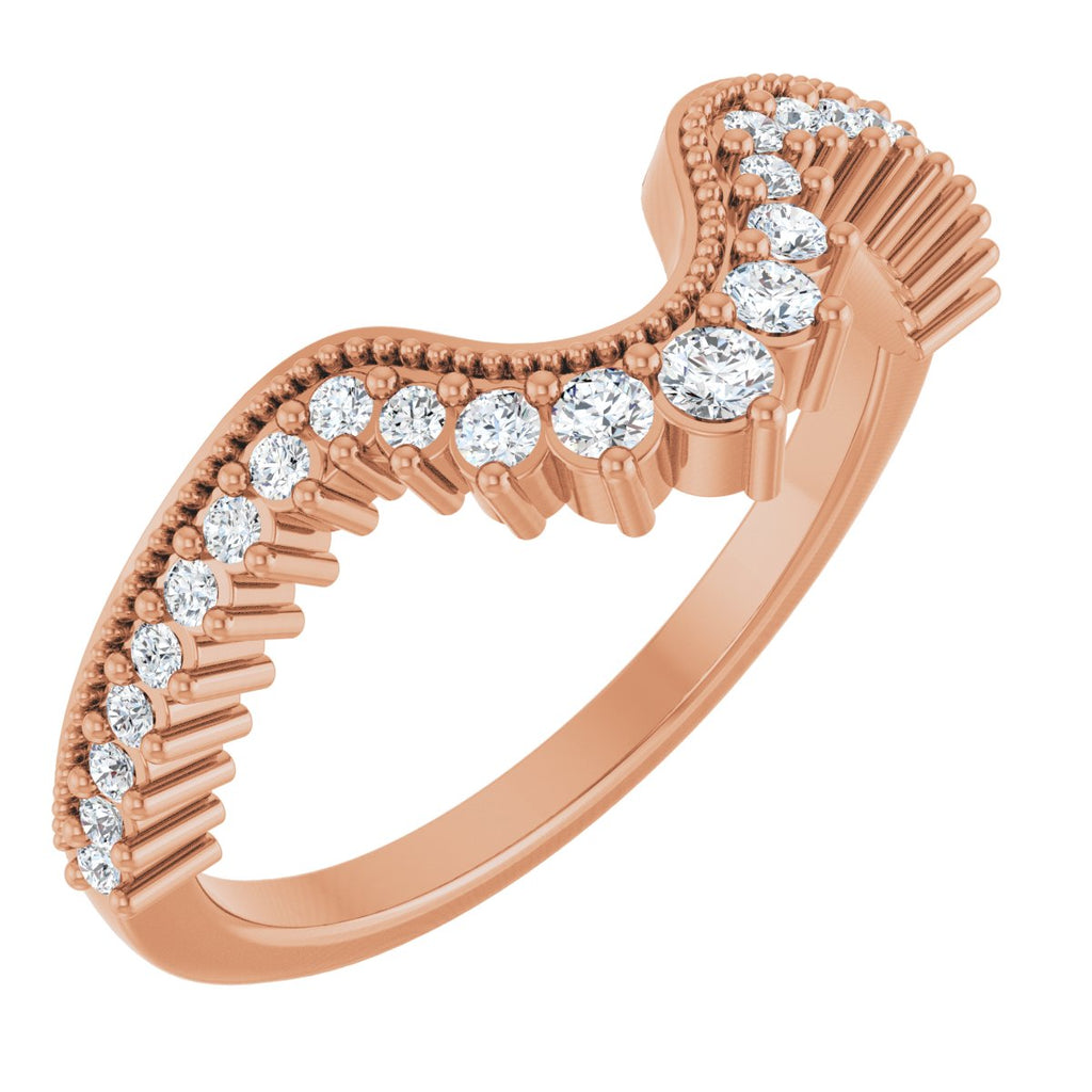 Milgrain Edge Accented Contour Band