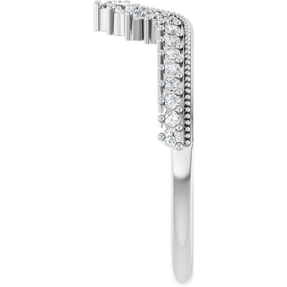 Milgrain Edge Accented Contour Band