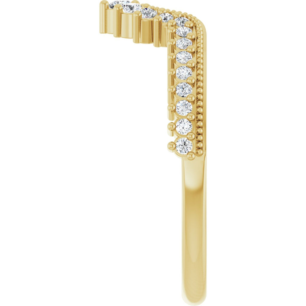 Milgrain Edge Accented Contour Band
