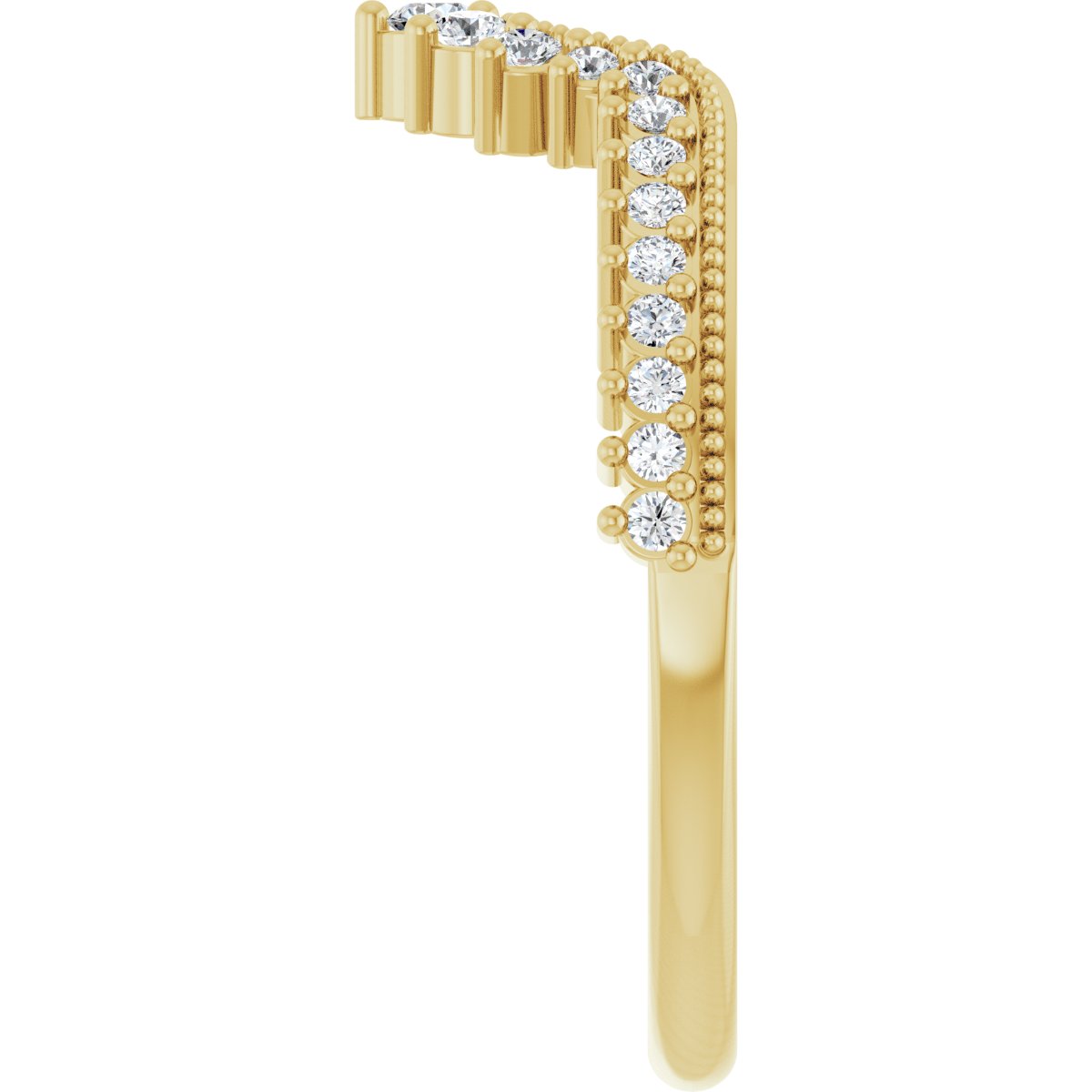 Milgrain Edge Accented Contour Band