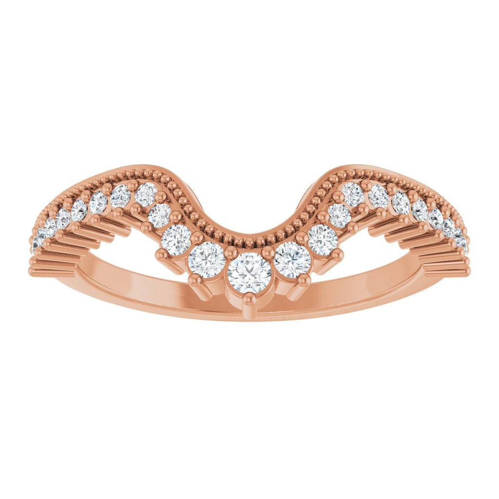 Milgrain Edge Accented Contour Band