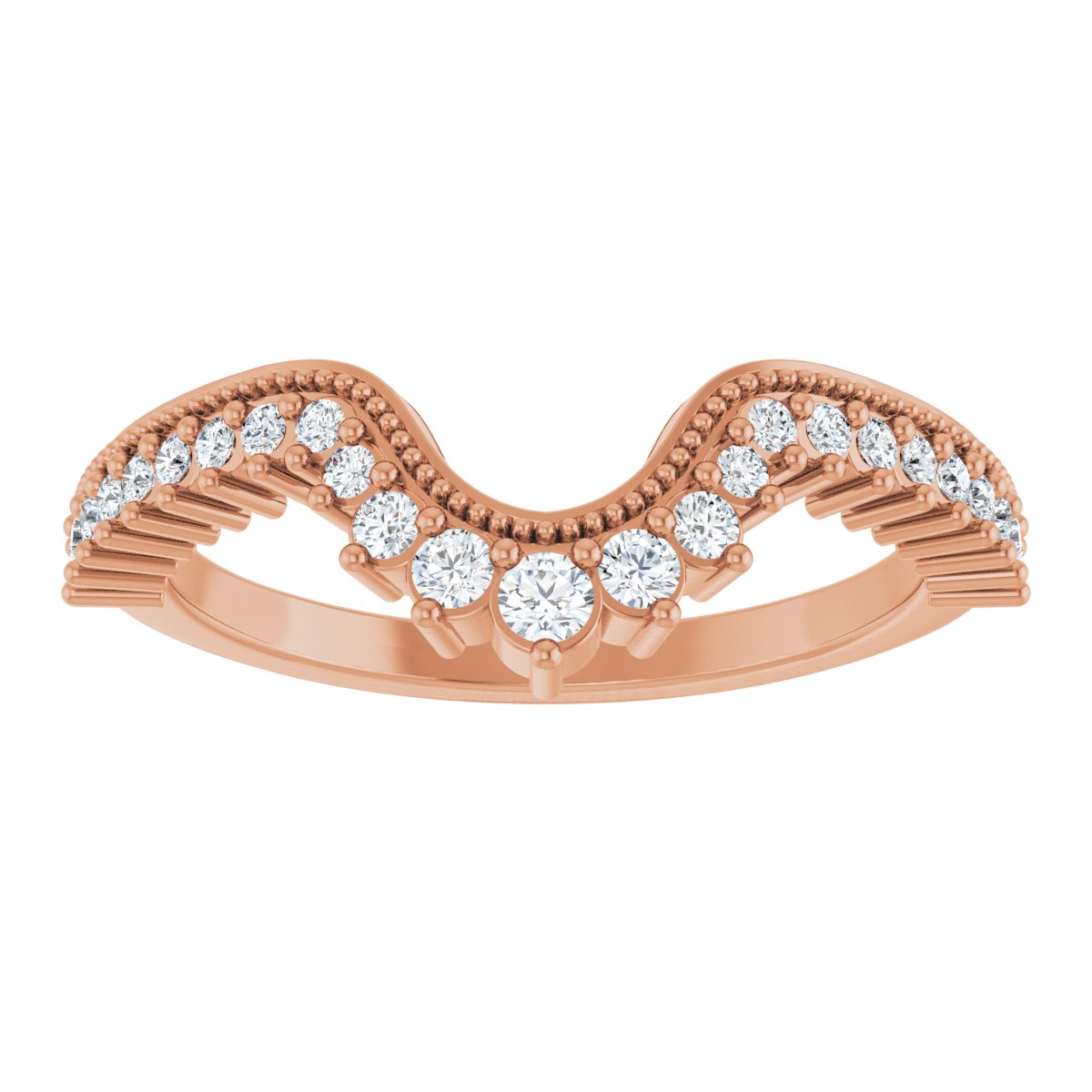Milgrain Edge Accented Contour Band