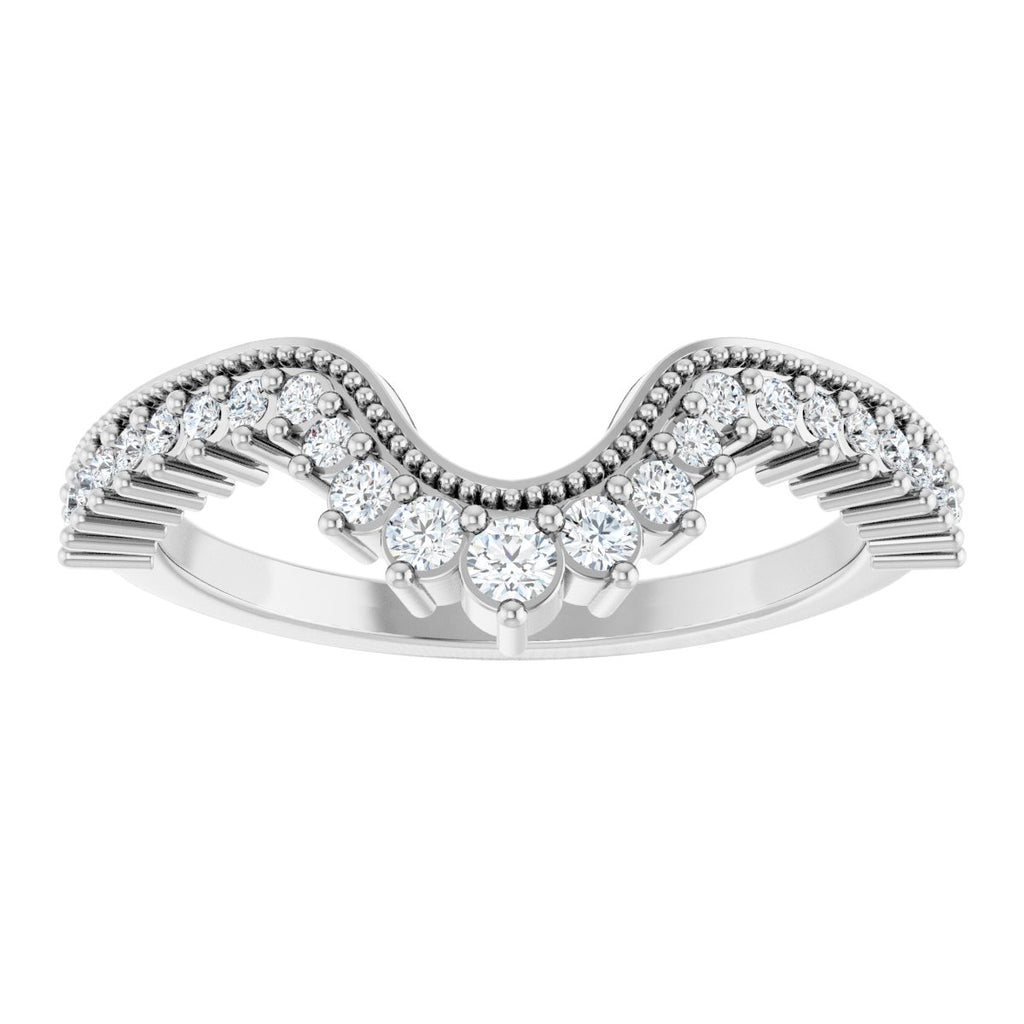 Milgrain Edge Accented Contour Band