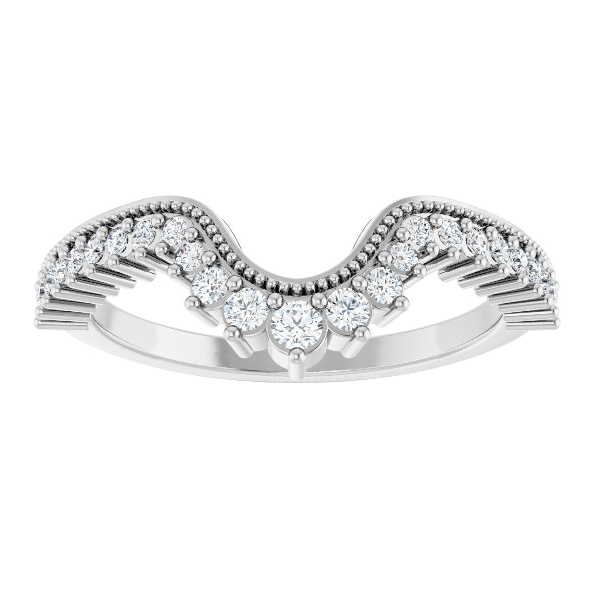Milgrain Edge Accented Contour Band