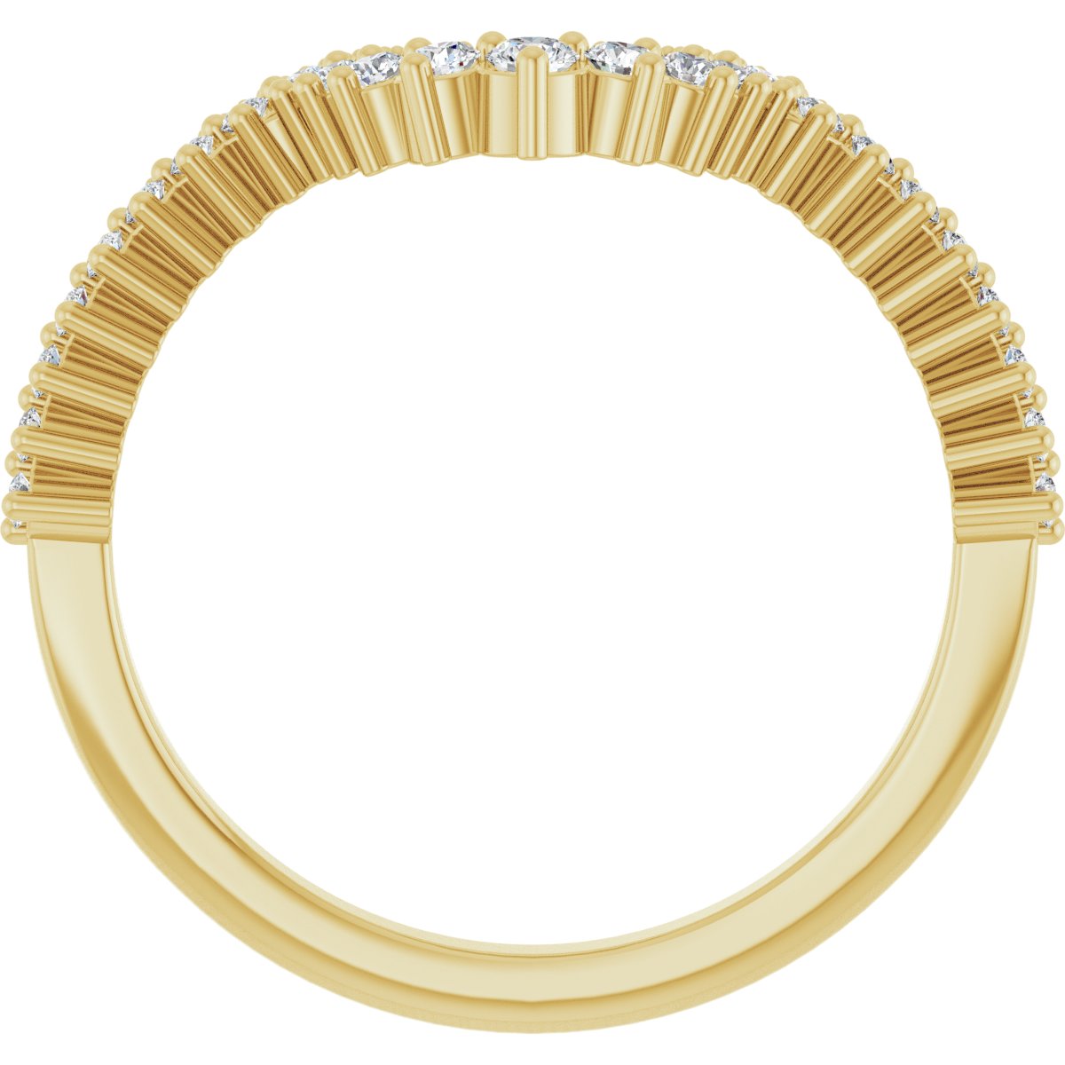 Milgrain Edge Accented Contour Band