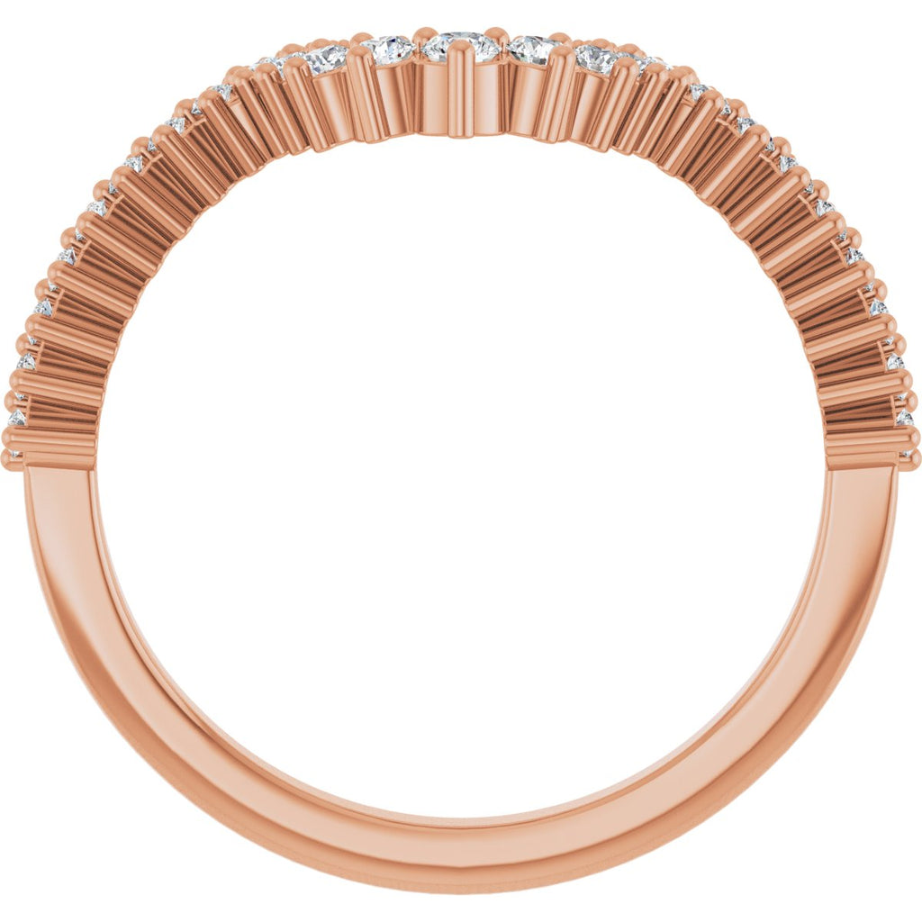 Milgrain Edge Accented Contour Band