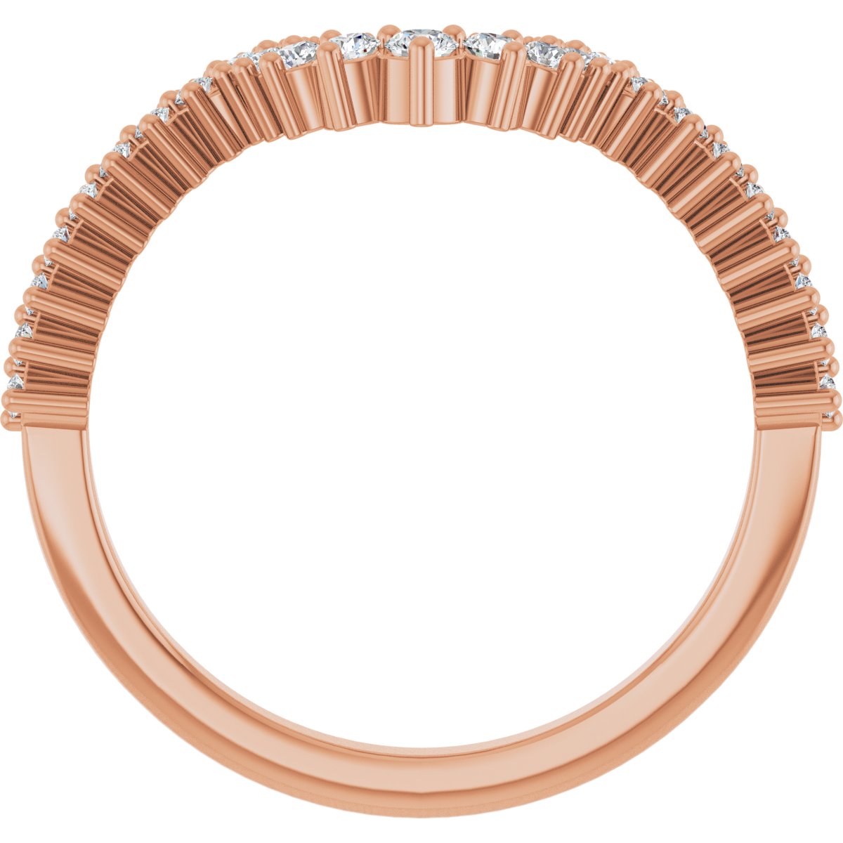 Milgrain Edge Accented Contour Band