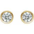 Round Bezel-Set Birthstone Stud Earrings
