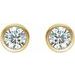 Round Bezel-Set Birthstone Stud Earrings