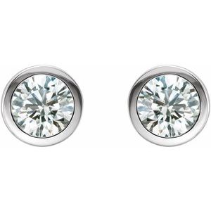 Round Bezel-Set Birthstone Stud Earrings