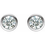 Round Bezel-Set Birthstone Stud Earrings