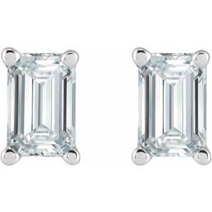 Emerald 4-Prong Stud Earrings