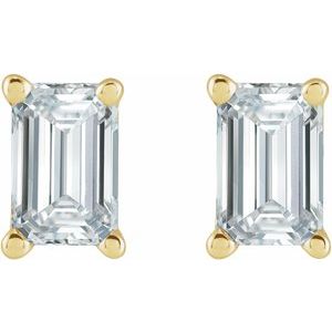 Emerald 4-Prong Stud Earrings