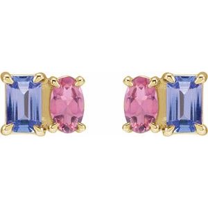 Two-Stone Stud Earrings