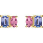 Two-Stone Stud Earrings