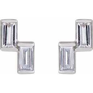 Two-Stone Stud Earrings