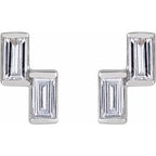 Two-Stone Stud Earrings