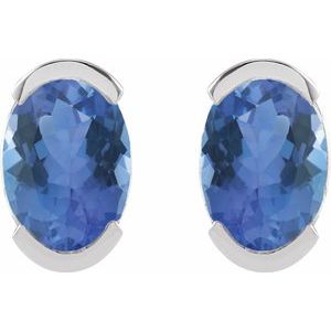 Half-Bezel Solitaire Stud Earrings